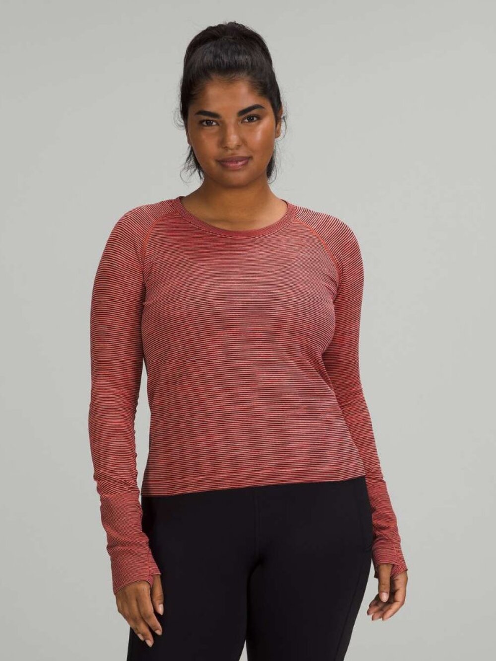 Lululemon Women's Swiftly Tech Long Sleeve Shirt 2.0 *Race Length - Pink/Black